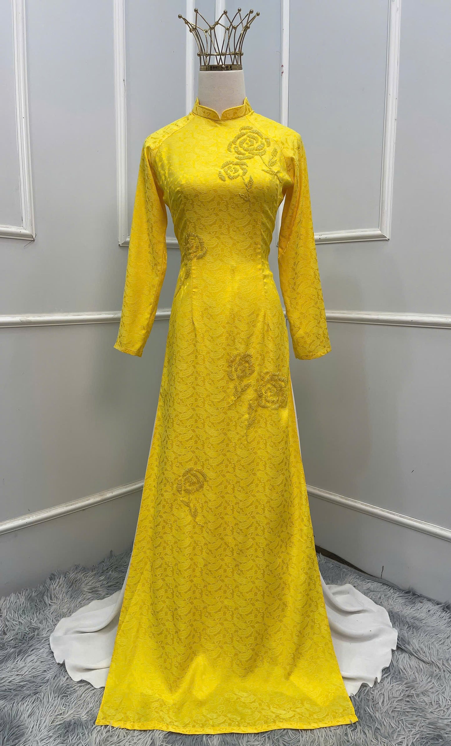 H216 H217 1352 Áo + quần - Áo dài đính kết + quần cùng màu