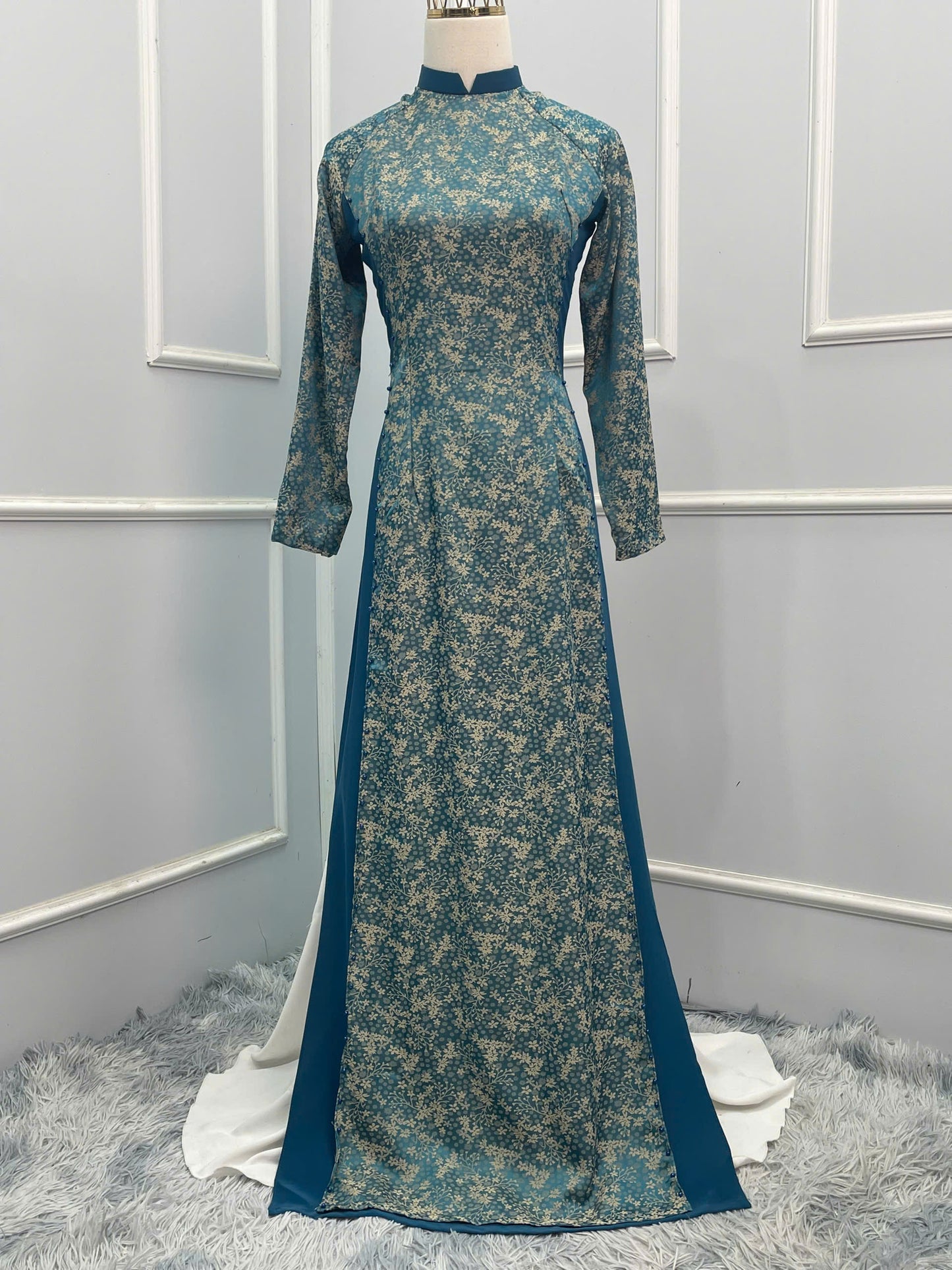 H196 H197 H198 Áo + quần - Áo dài đính ngọc tà áo