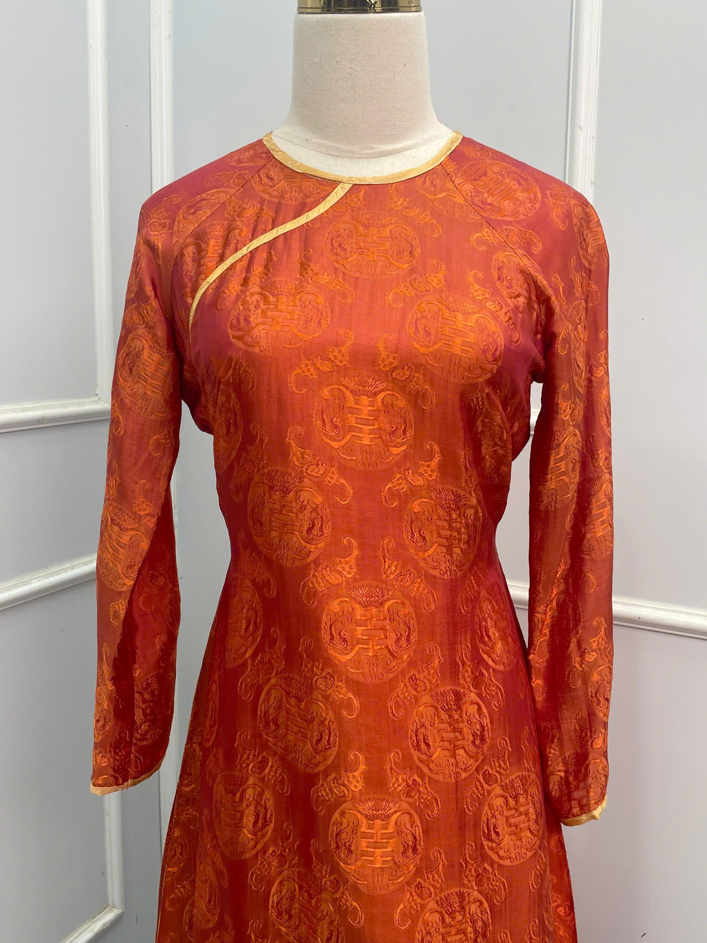 HD05 1344 Áo + quần - Áo dài lụa Hà đông 4 tà + quần cùng chất