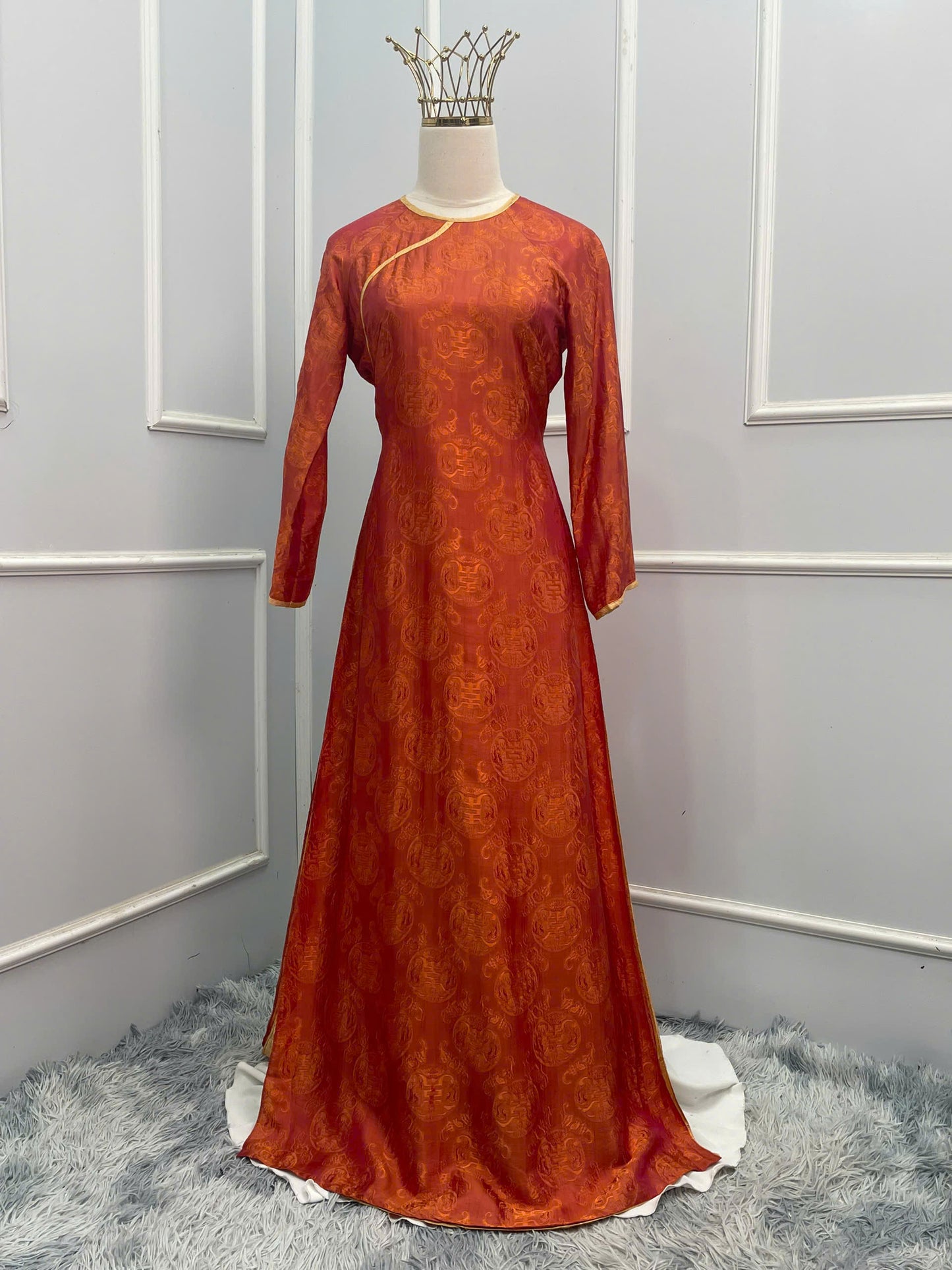 HD05 1344 Áo + quần - Áo dài lụa Hà đông 4 tà + quần cùng chất