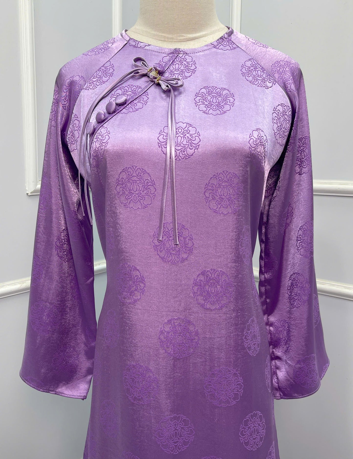 H241 1388 Áo + quần - Áo dài lụa chiện + quần cùng màu