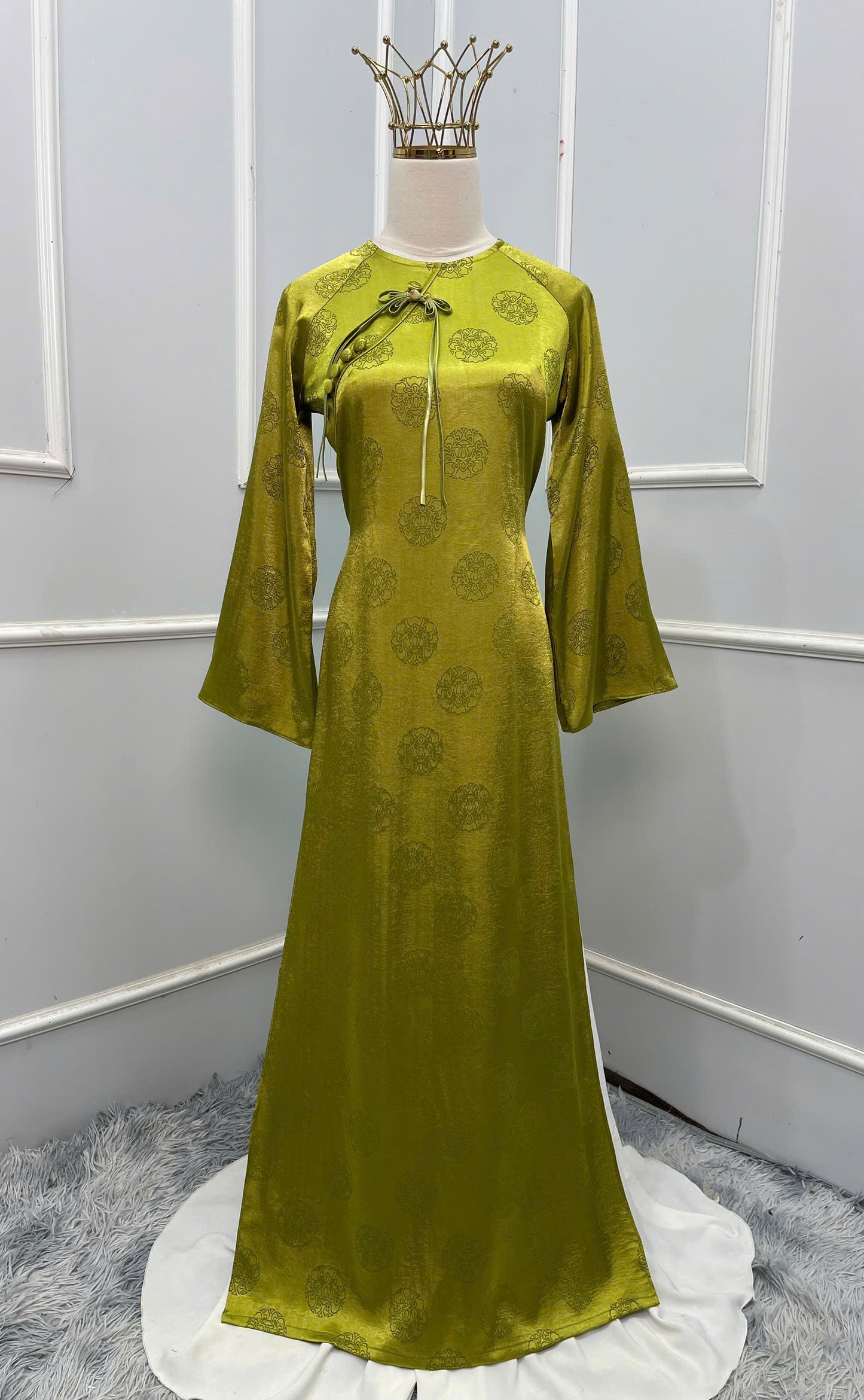 H241 1388 Áo + quần - Áo dài lụa chiện + quần cùng màu