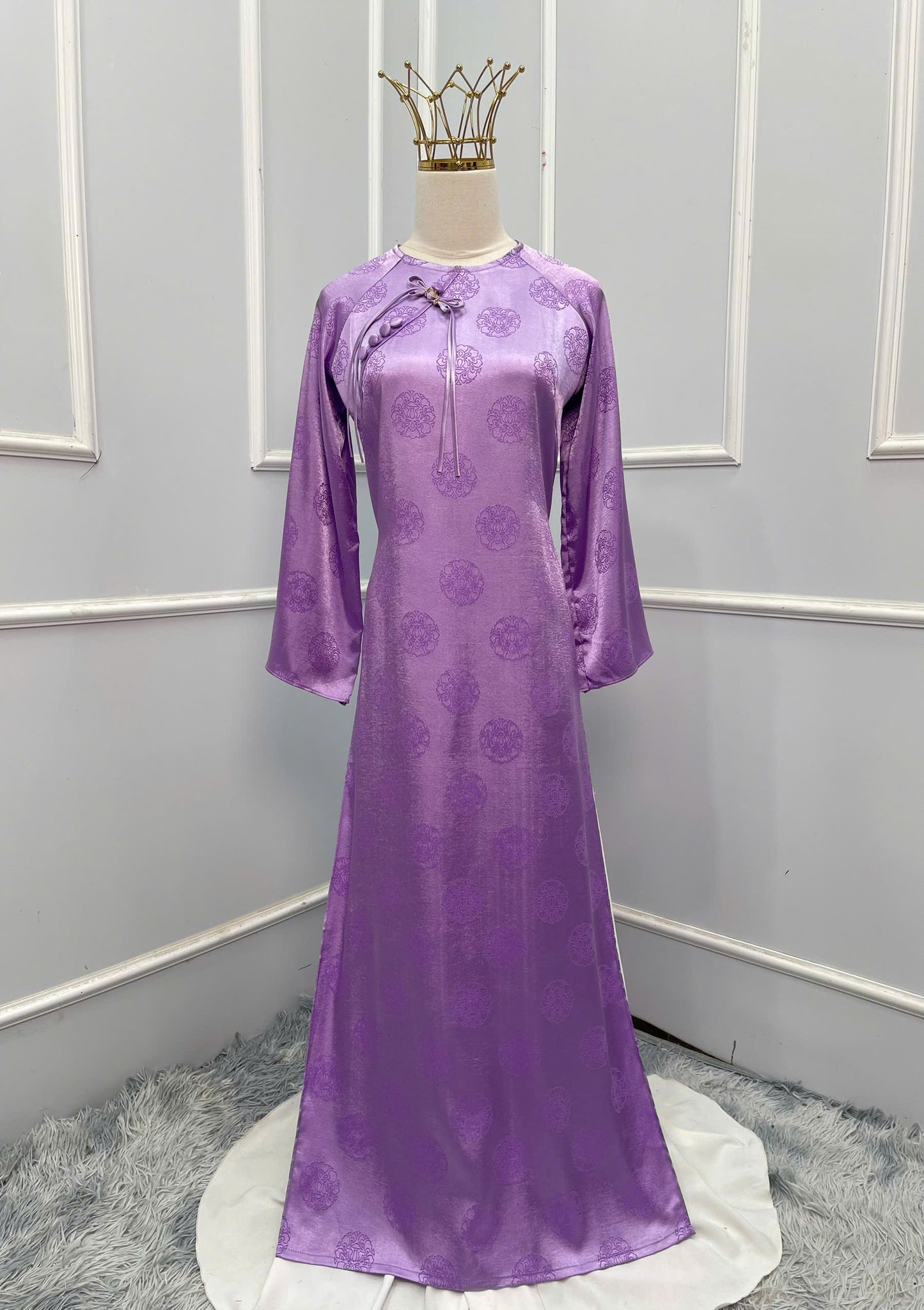 H241 1388 Áo + quần - Áo dài lụa chiện + quần cùng màu