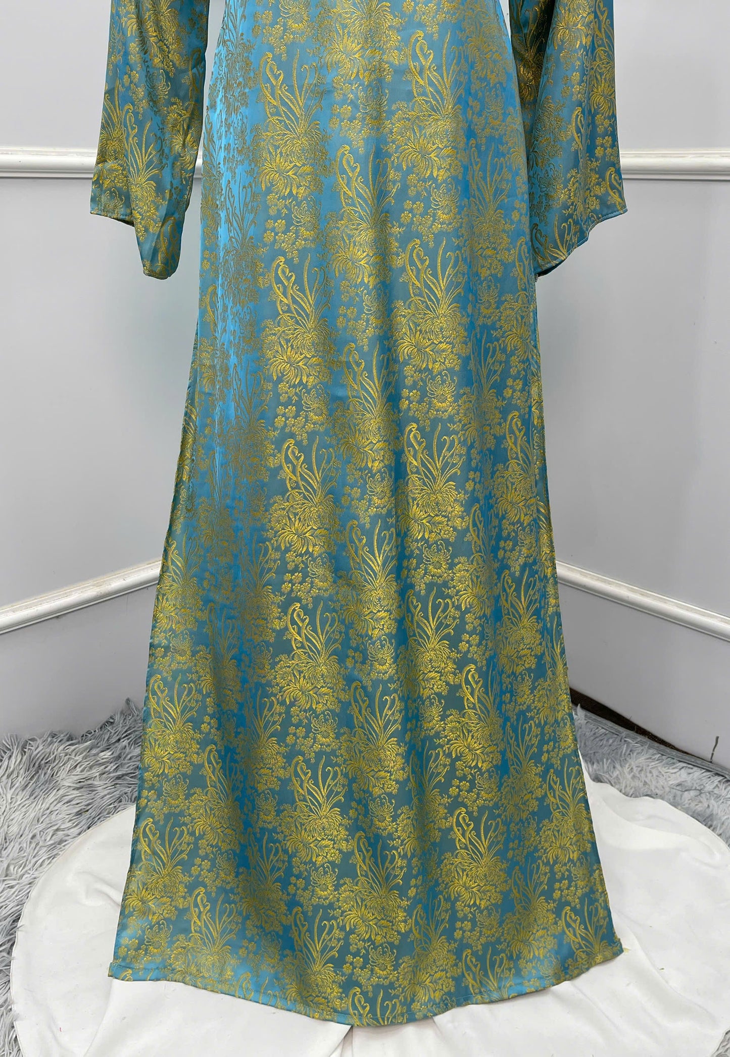 H242 1389 Áo + quần - Áo dài suông lụa san hô + quần cùng màu