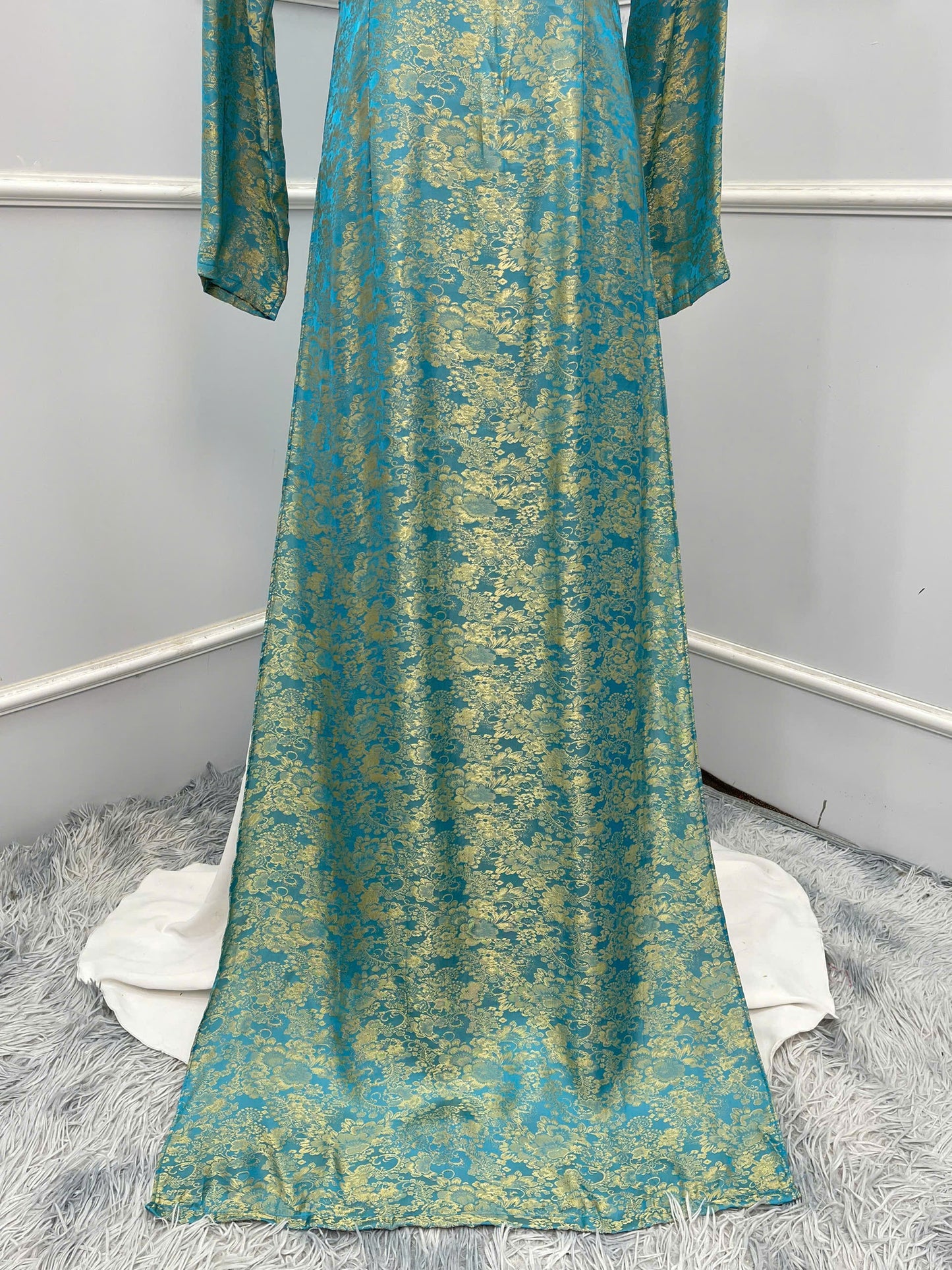 H250 1396 Áo only - Áo dài lụa san hô