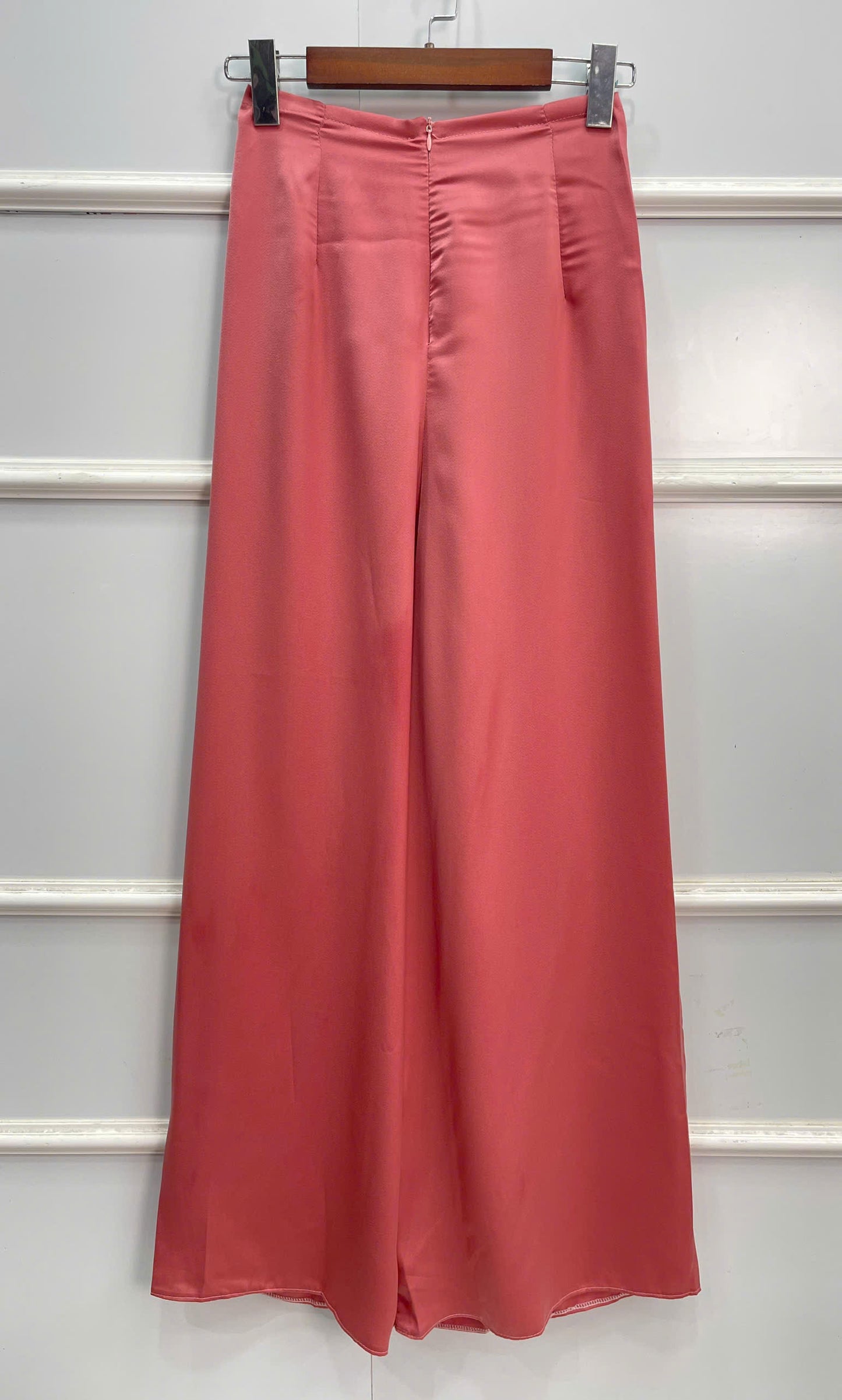 H252 1398 Áo + quần - Áo dài trơn màu hồng cam + quần