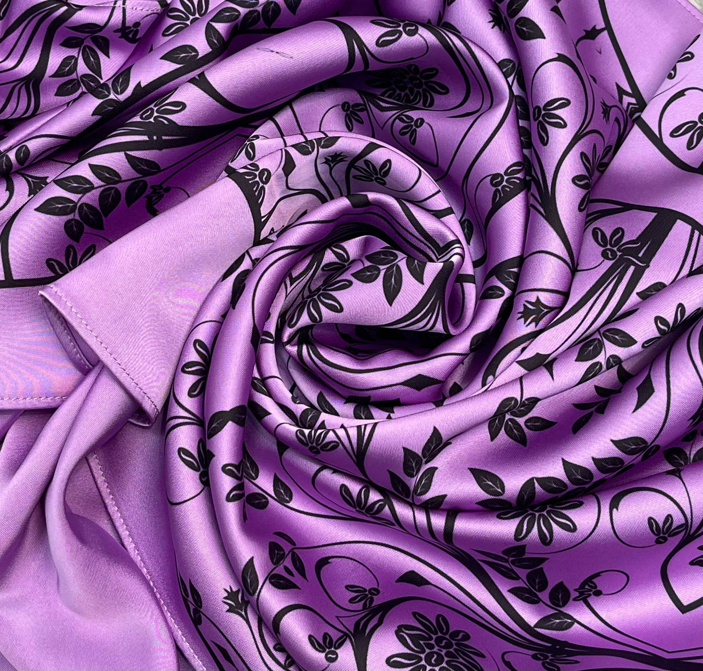 H300 1515 Áo only - Áo dài lụa ánh sao thiết kế 2 da màu tím