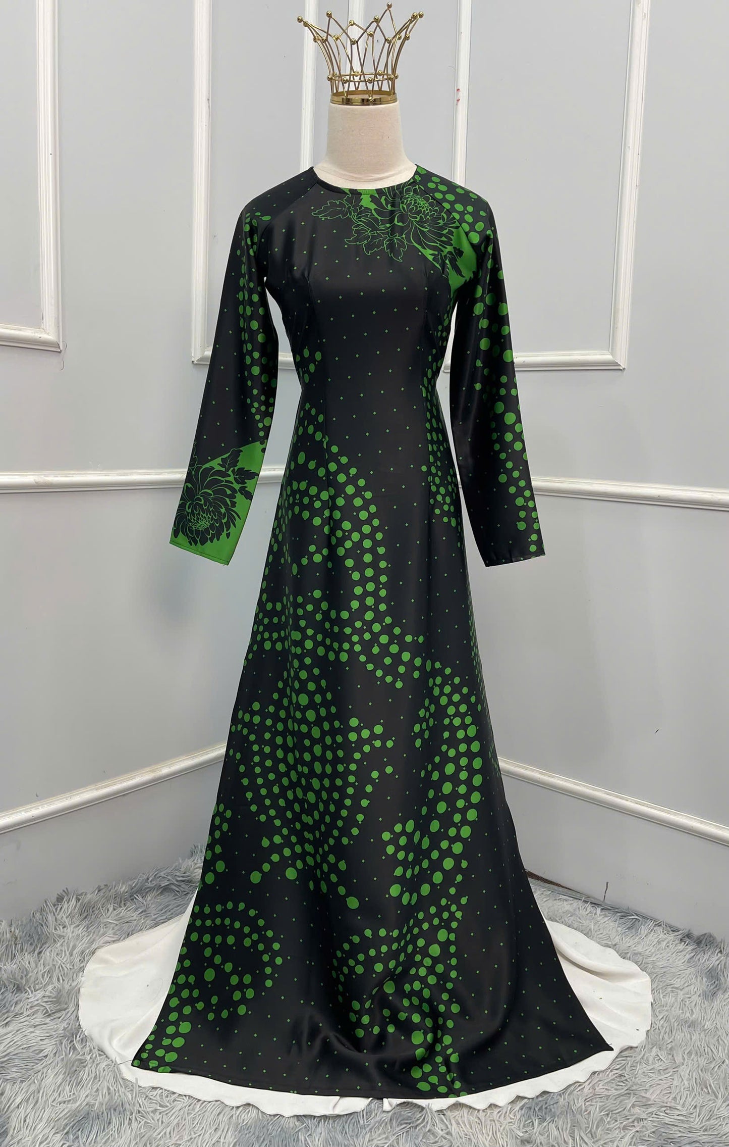 H298 1513 Áo only - Áo dài lụa ánh sao thiết kế 2 da