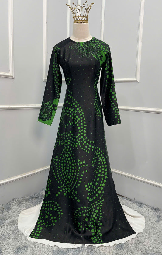 H298 1513 Áo only - Áo dài lụa ánh sao thiết kế 2 da