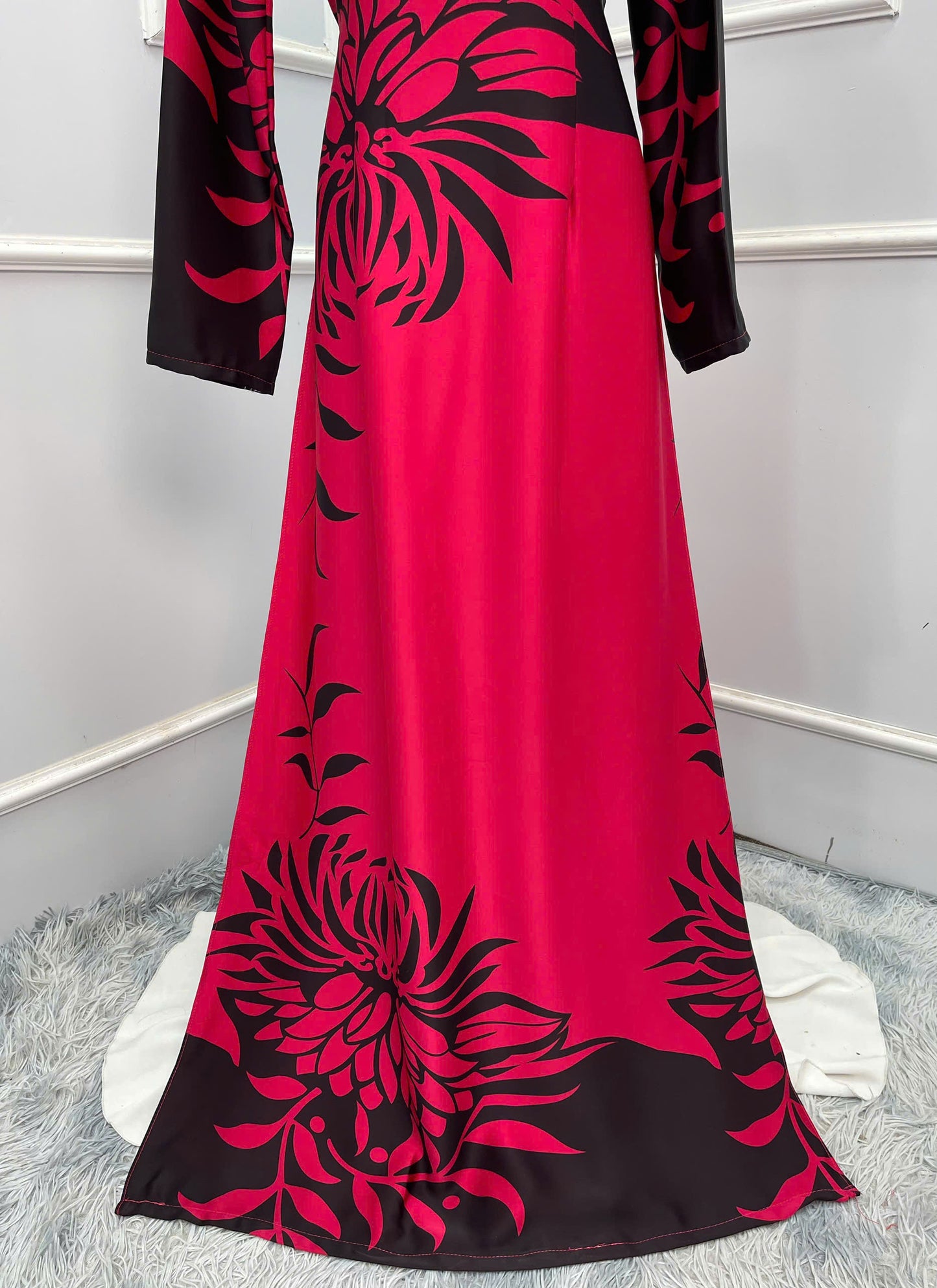 H310 Áo only - Áo dài lụa ánh sao 2 da thiết kế màu hồng sen