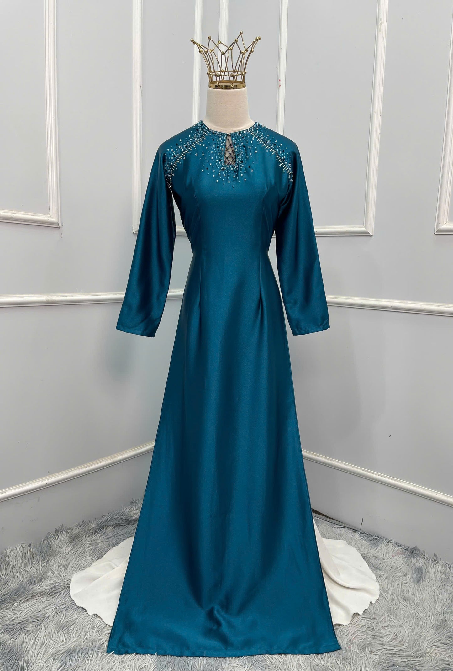 L03 1571 Áo only - Áo dài đính kết cổ
