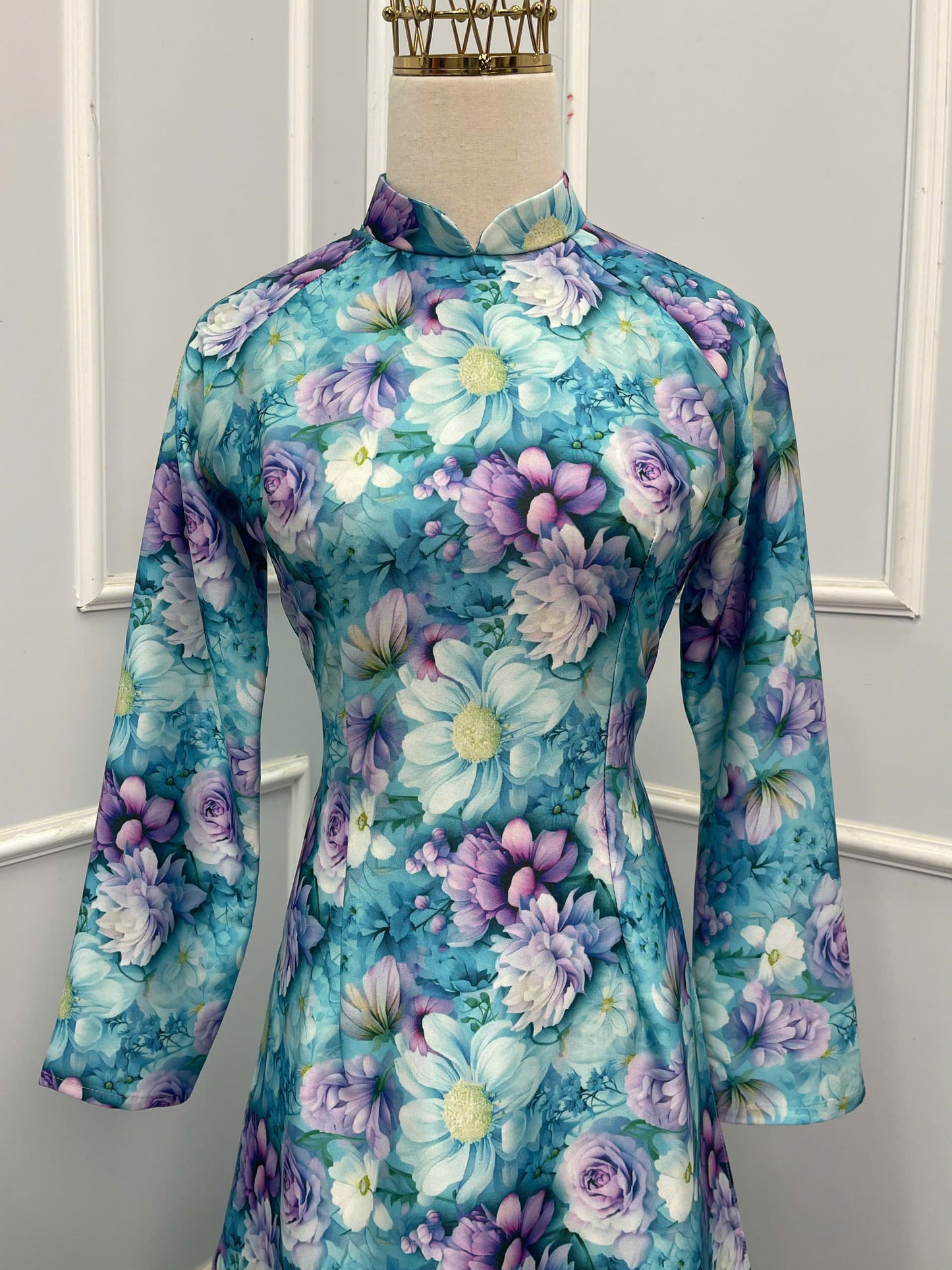 H356 1637 Áo only - Áo dài lụa ánh sao thiết kế