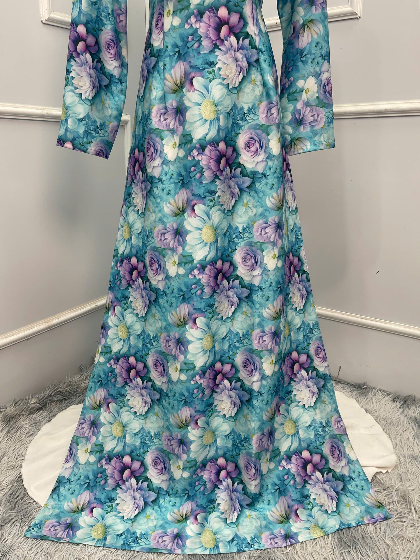 H356 1637 Áo only - Áo dài lụa ánh sao thiết kế