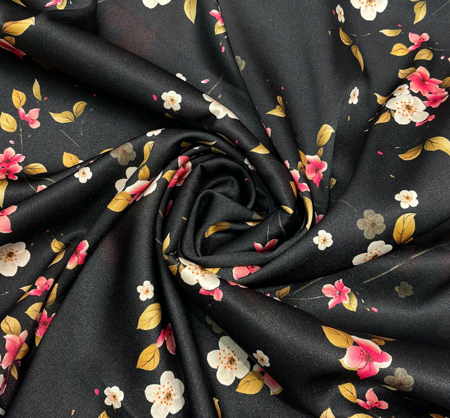 H353 1634 Áo only - Áo dài lụa hoa đen