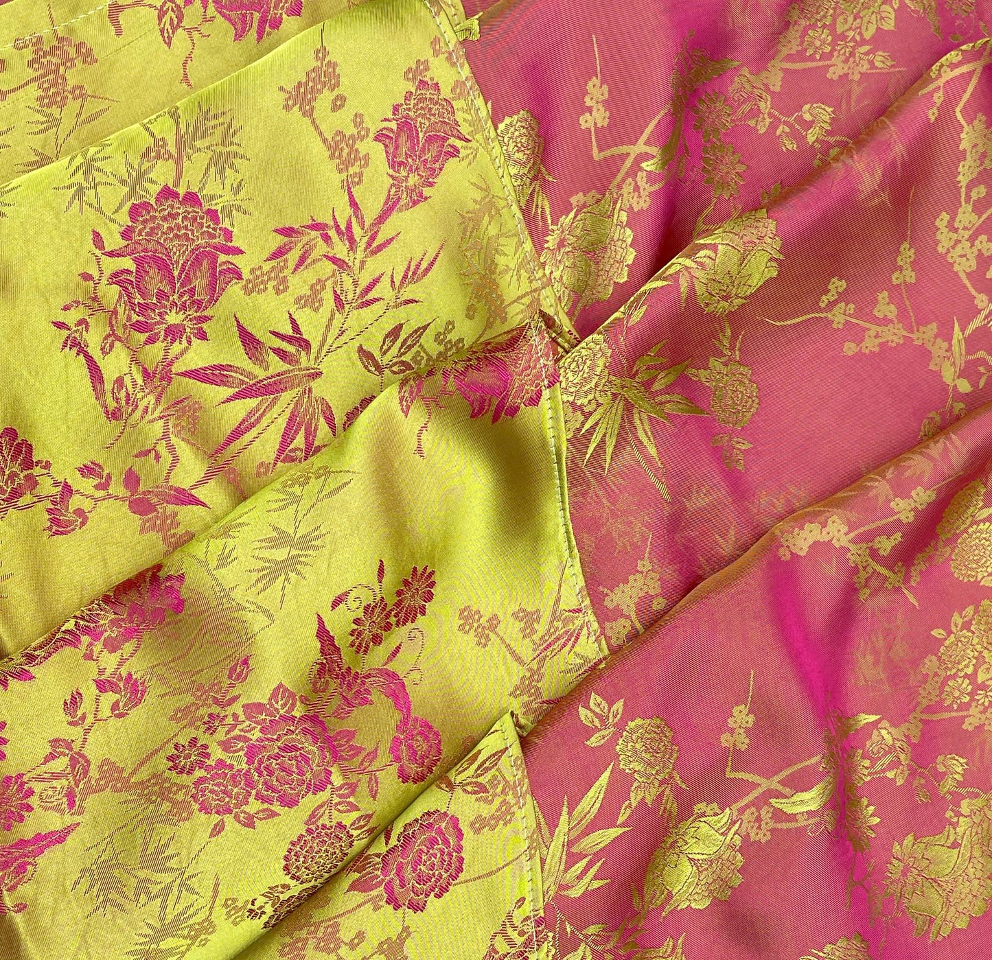 H359 1640 Áo only - Áo dài lụa tằm 2 da màu vàng