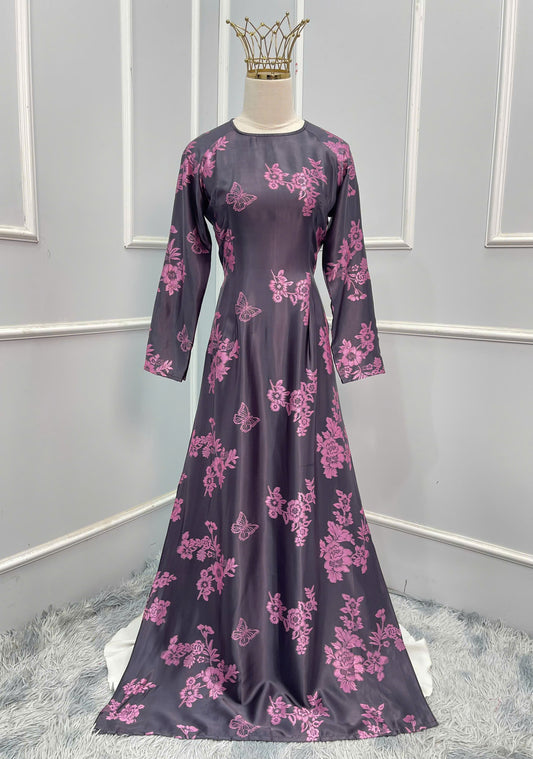 H354 1635 Áo only - Áo dài lụa 2 da màu lạ