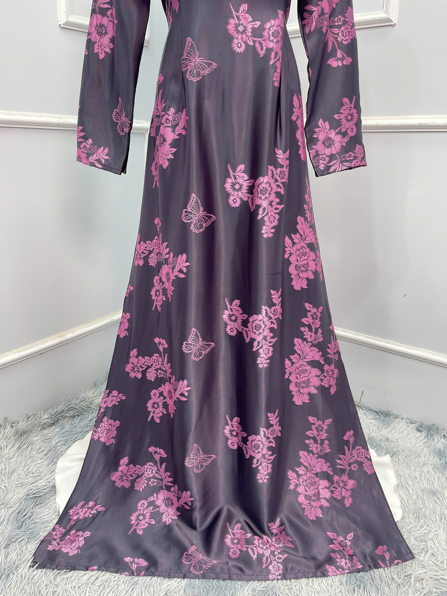 H354 1635 Áo only - Áo dài lụa 2 da màu lạ