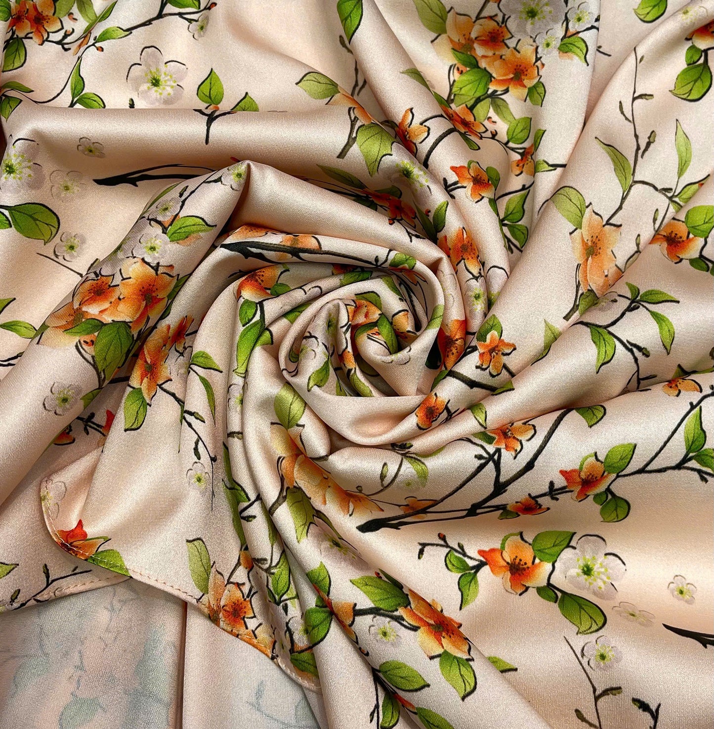 H357 1638 Áo only - Áo dài lụa ánh sao thiết kế màu da