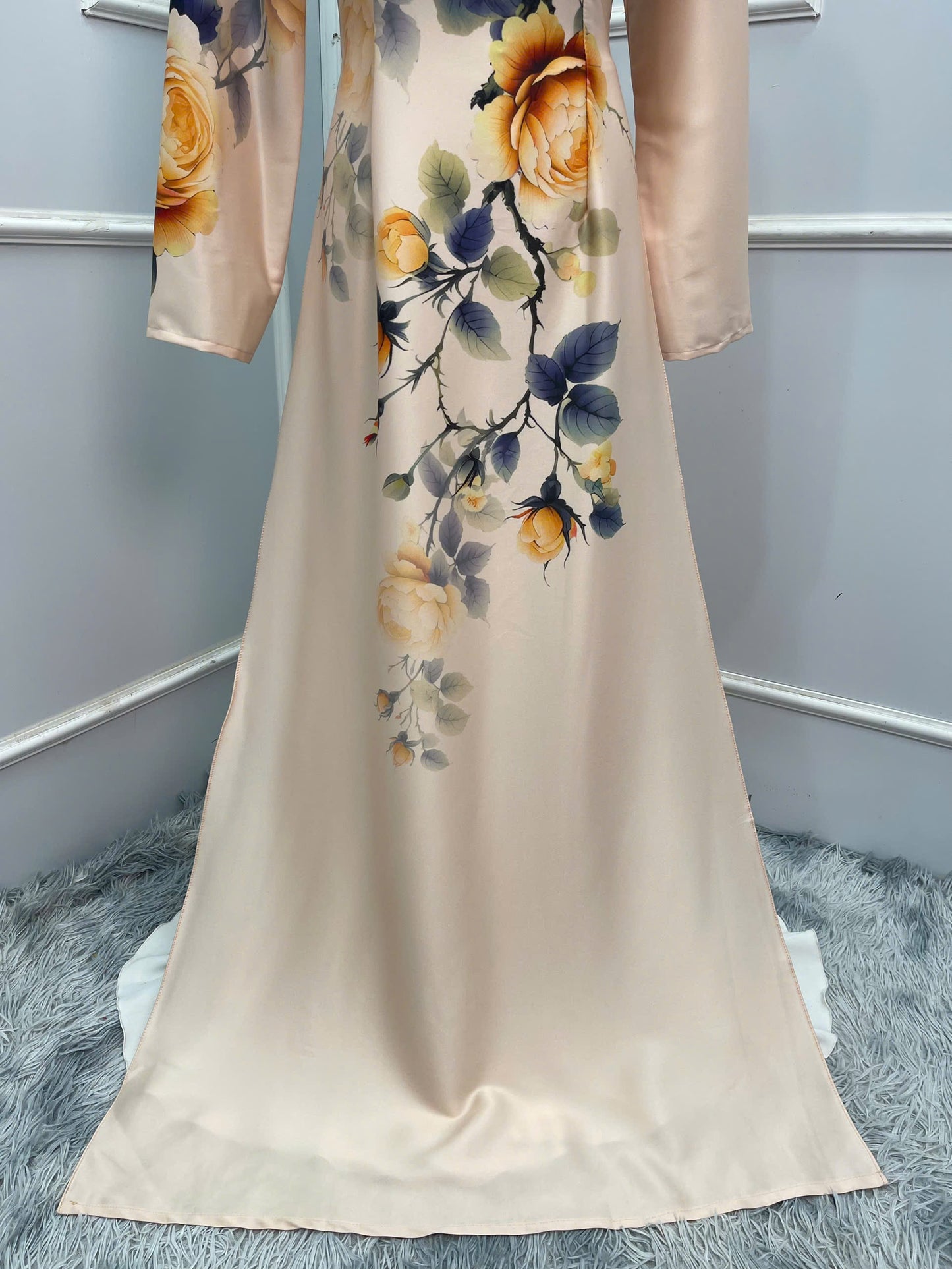 H360 1641 Áo only - Áo dài lụa ánh sao thiết kế 2 da