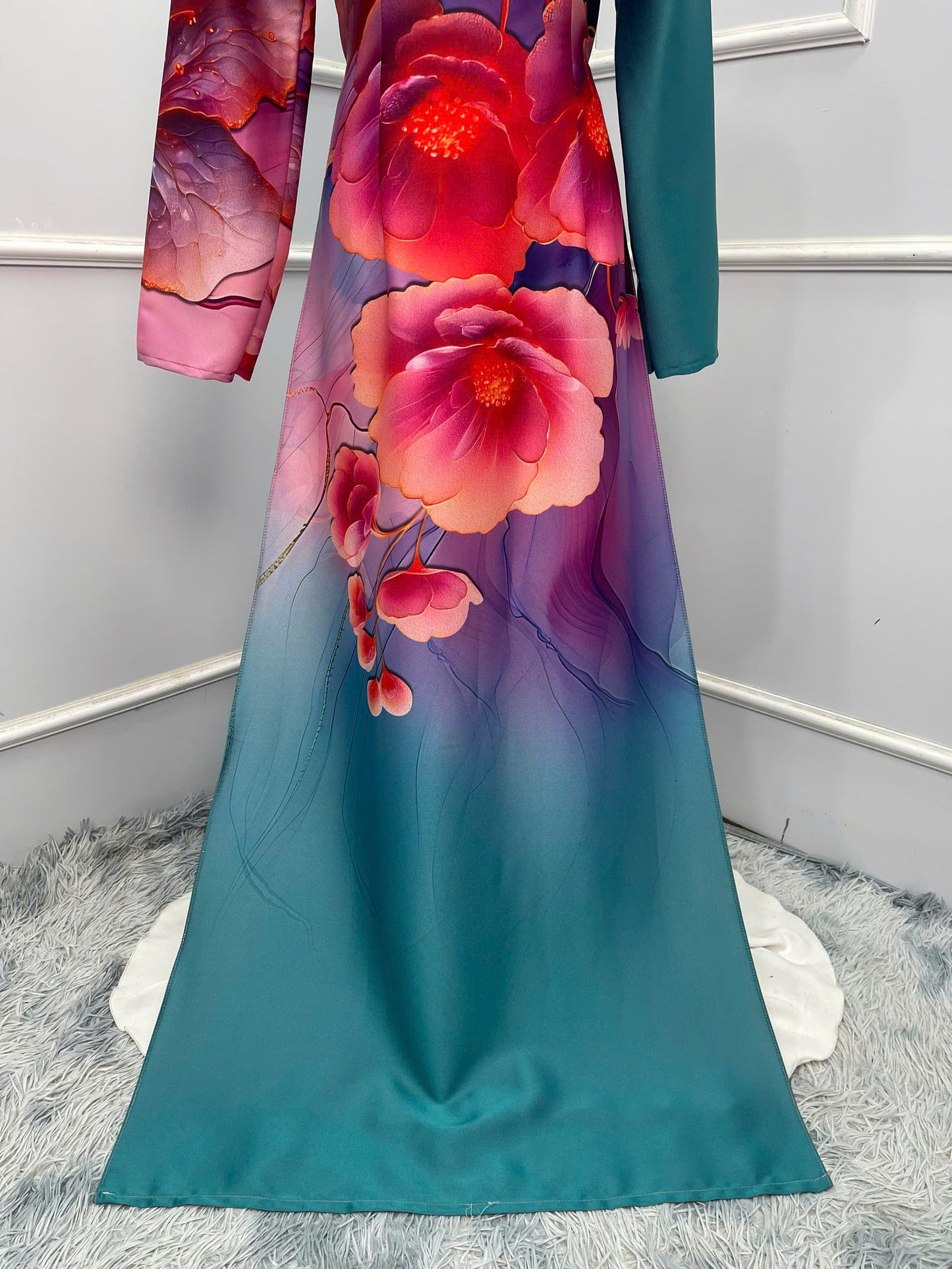 H386 1680 Áo only - Áo dài lụa ánh sao thiết kế