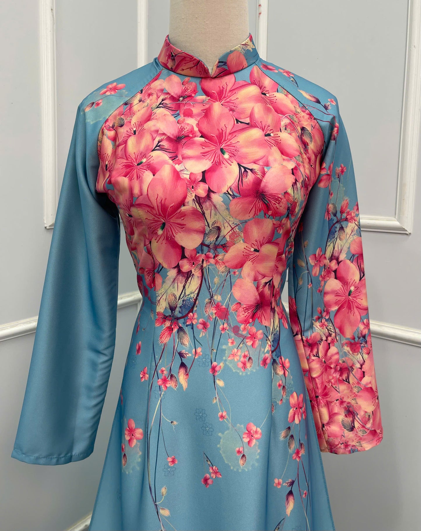 H398 1692 Áo only - Áo dài lụa ánh sao thiết kế