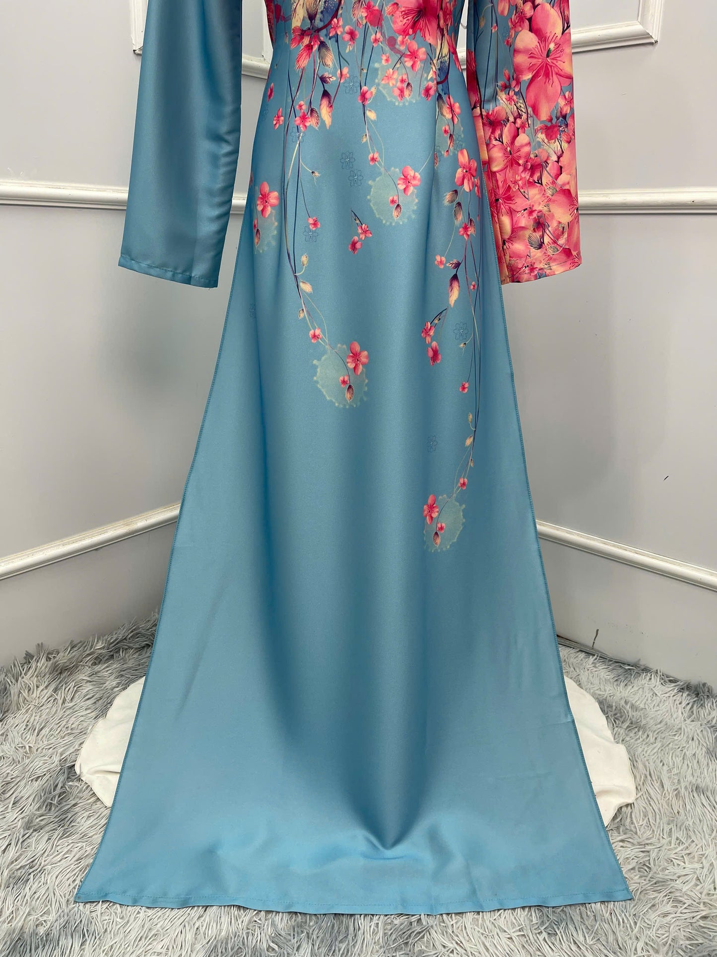 H398 1692 Áo only - Áo dài lụa ánh sao thiết kế