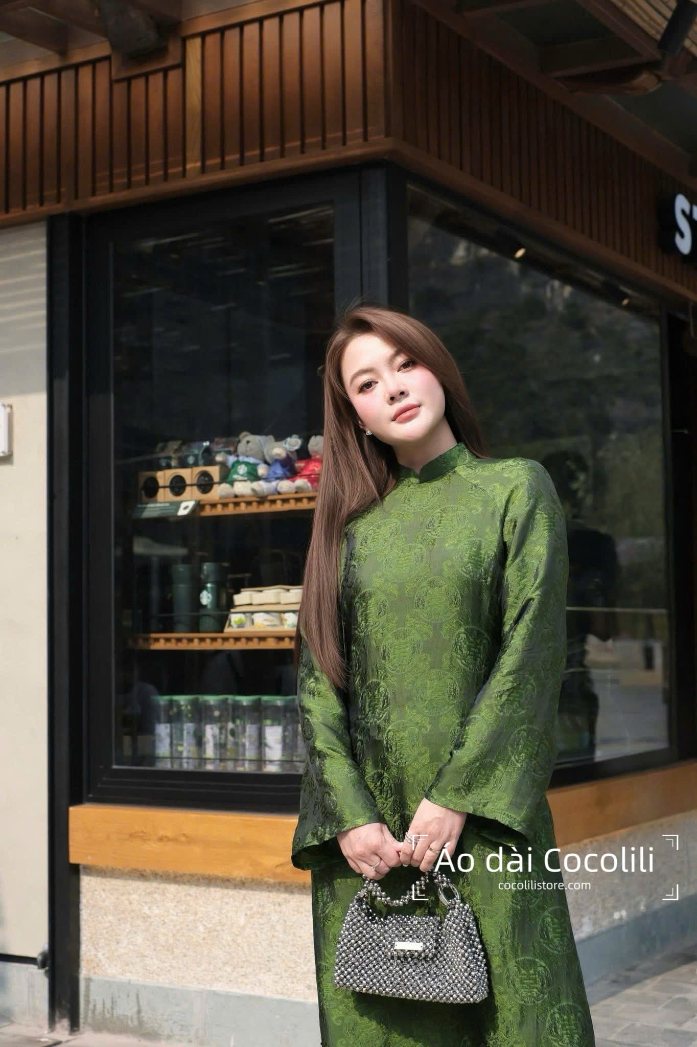HD34 Áo + quần kimsa - Áo dài dáng suông 2 tà lụa nha xá Hà Đông