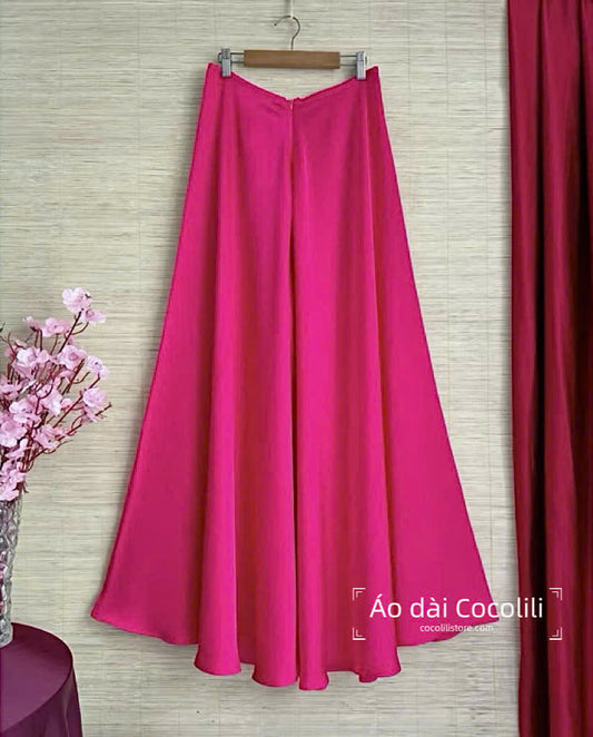 QV - Quần váy lụa mã não màu hồng sen