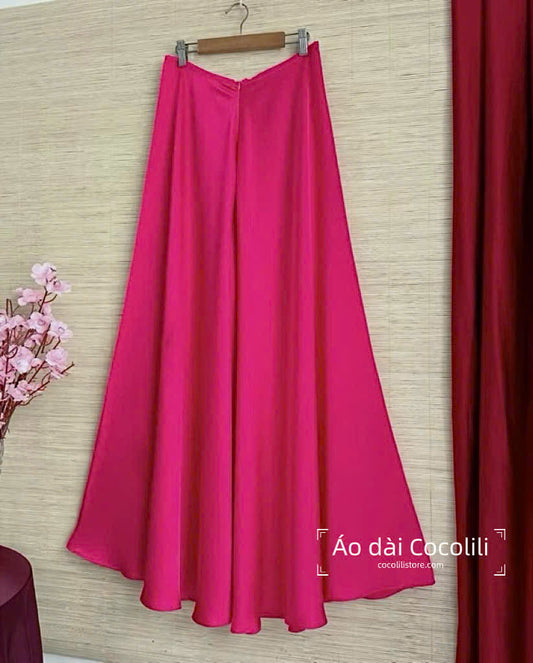 QV - Quần váy lụa mã não màu hồng sen