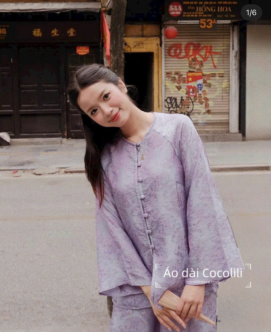 BB75 3596 - Set bà ba lụa tencel thọ dơi