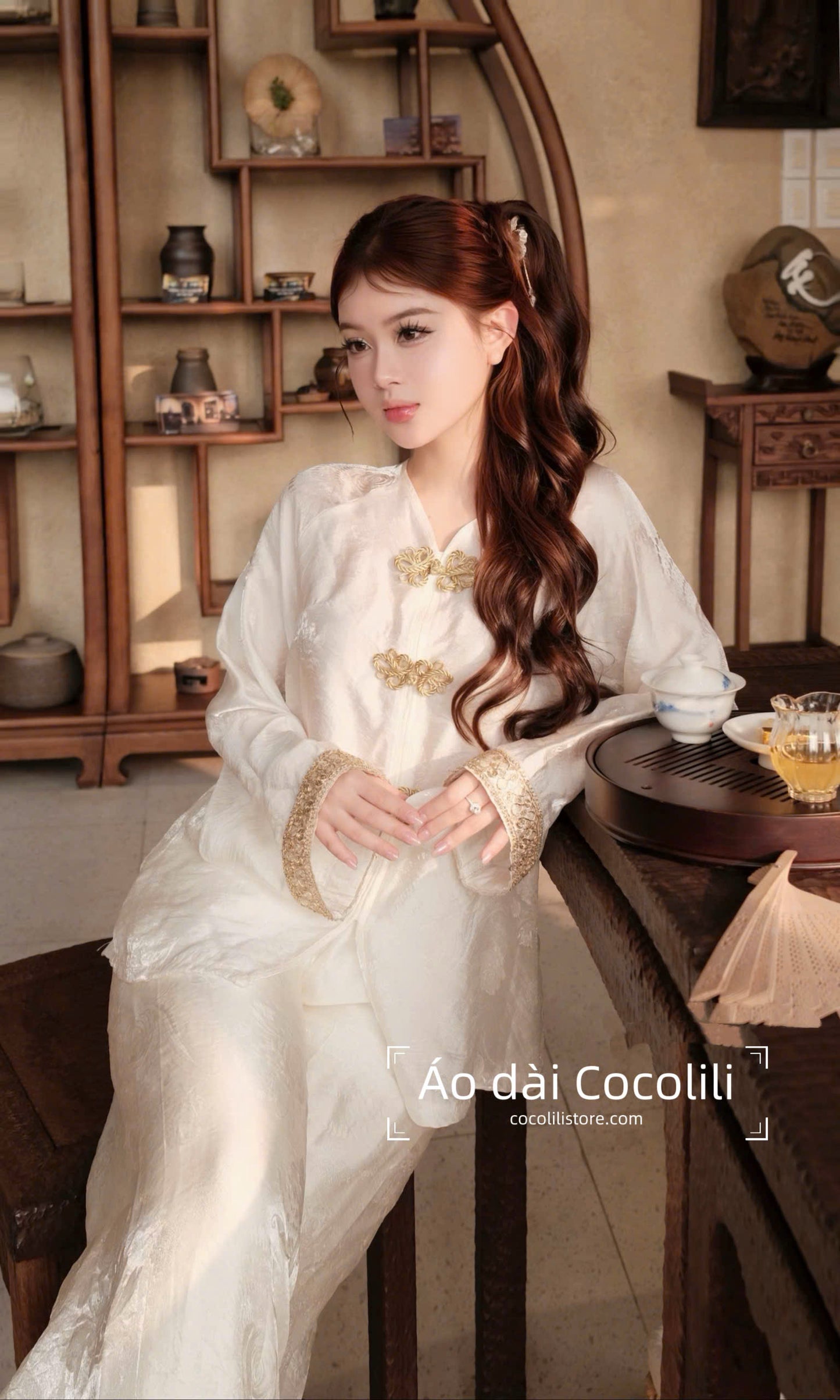 BB91 3336 - Set bà ba tằm tencel phối tay