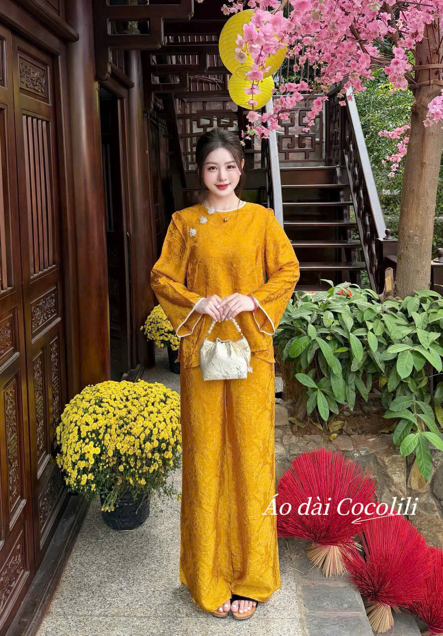 BB40 3625 - Set bà ba tằm thọ dơi màu vàng