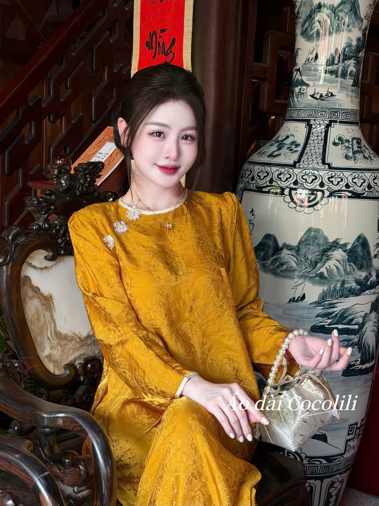 BB40 3625 - Set bà ba tằm thọ dơi màu vàng