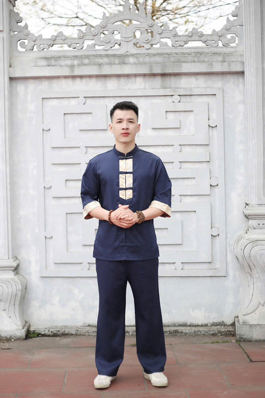 BB130 - Bộ đồ lam cho nam màu xanh than