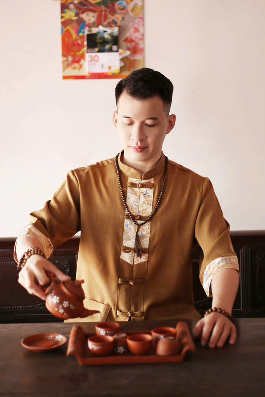 BB129 - Bộ đồ lam cho nam màu nâu