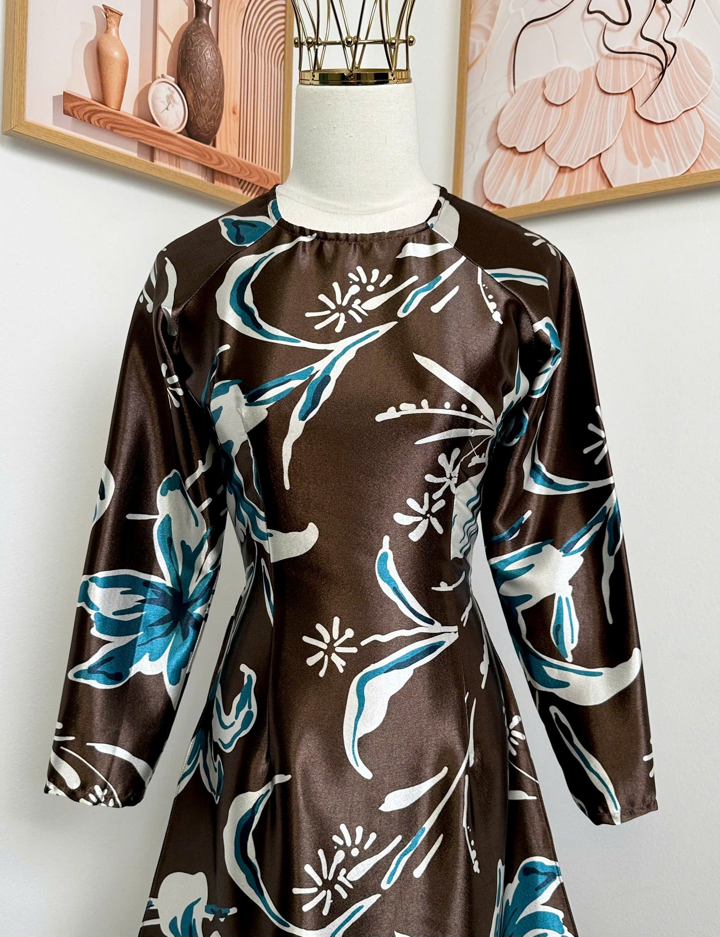 H687 3812 Áo only no pants - Áo dài lụa ánh sao
