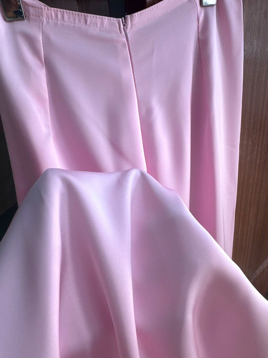 3842 Quần suông lụa tô châu màu hồng phấn