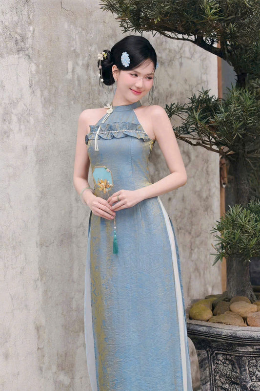 Y04 Yếm only no pants - Yếm 4 tà lụa tằm ánh kim tencel