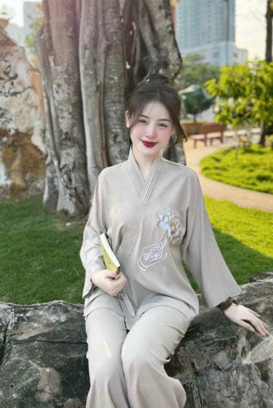 PP05 3901 - Set pháp phục thêu hoa sen