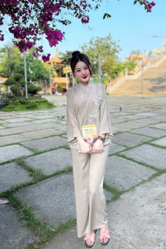 PP05 3901 - Set pháp phục thêu hoa sen