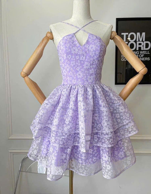 Dress RC02 4044 - Đầm ren cao cấp màu tím