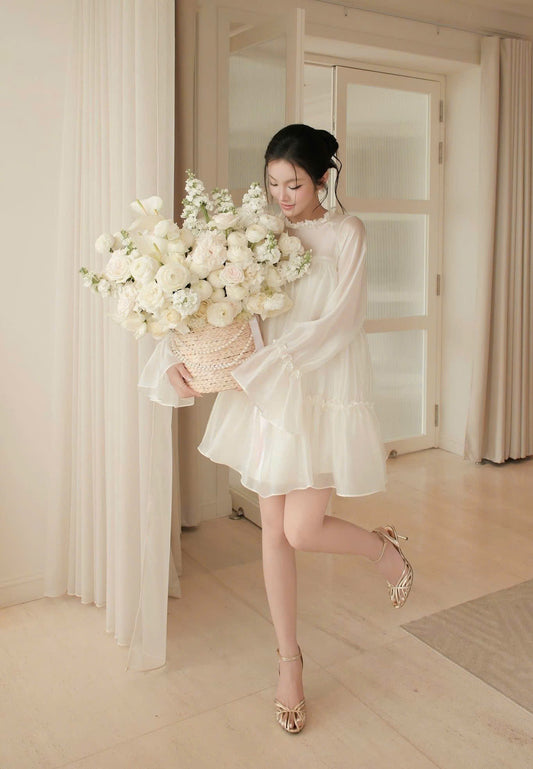XT0074 4082 - Set áo voan tay bèo + quần ngắn