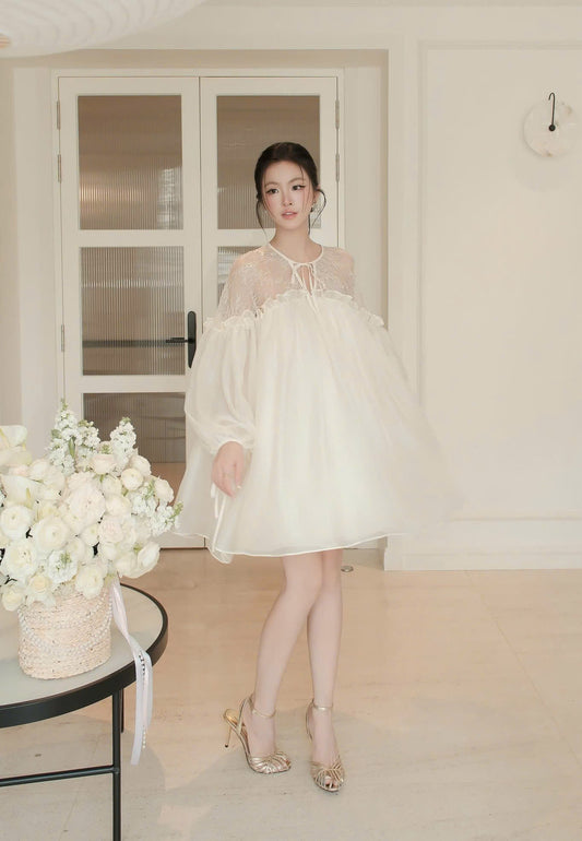XT0071 4087 - Áo babydoll cổ ren