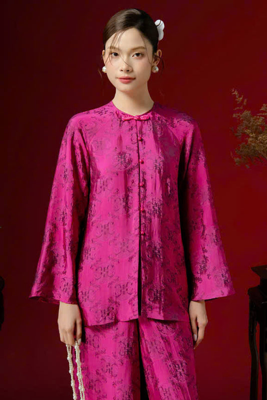 BB205 4127 - Set bà ba lụa nha xá thọ dơi màu hồng sen