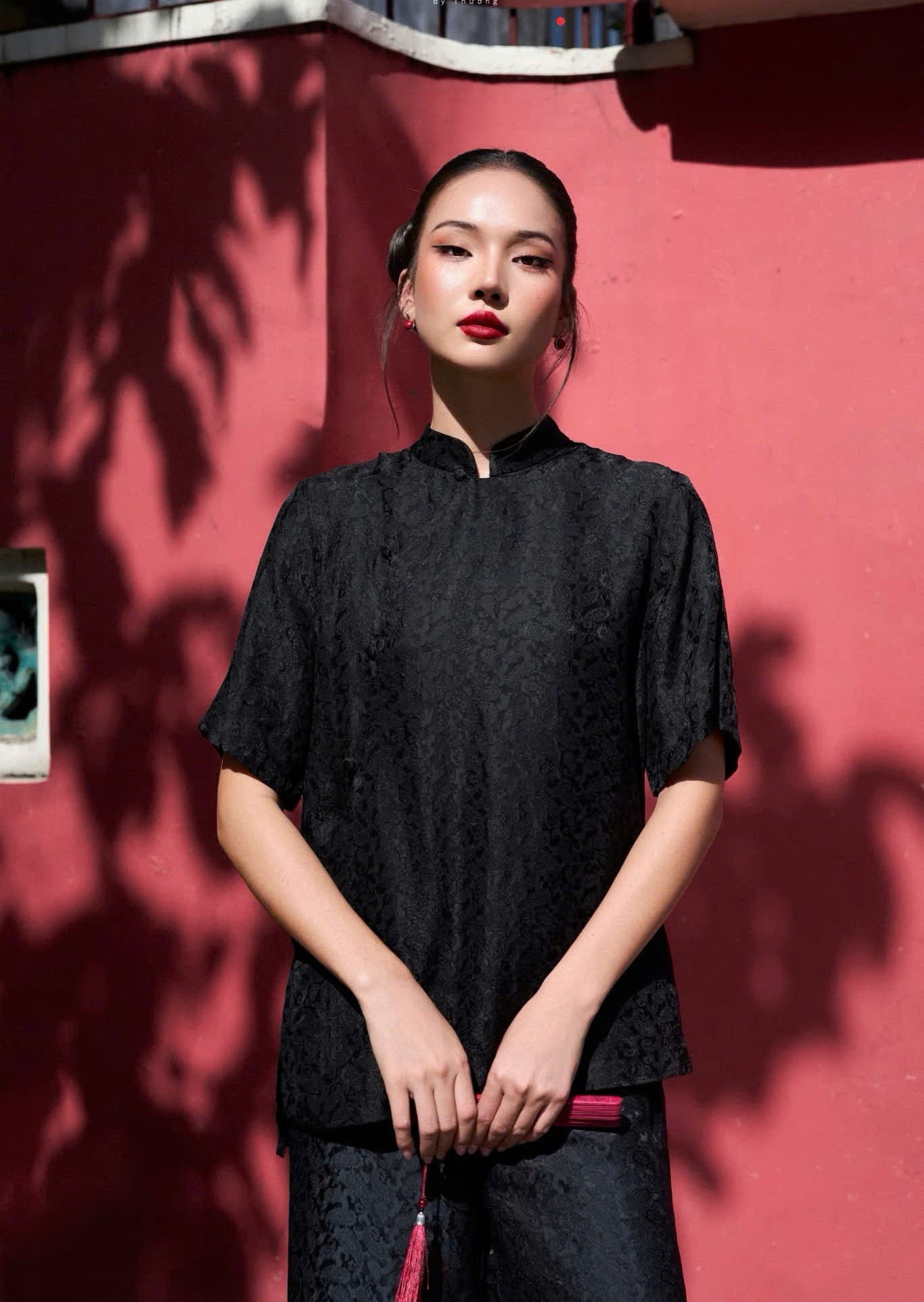 BB213 4140 - Set bà ba lụa nha xá màu đen
