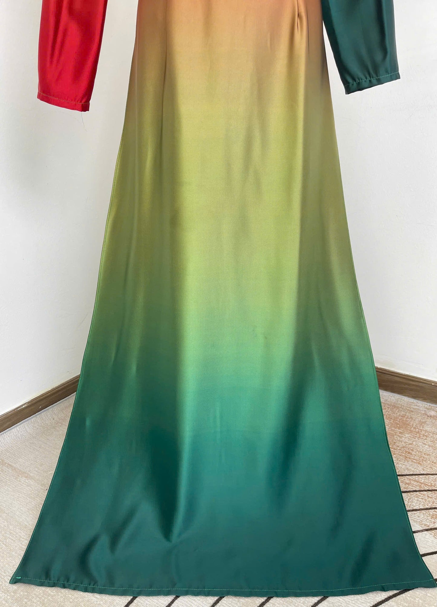 H775 4198 Áo only no pants - Áo dài lụa ánh sao màu loang