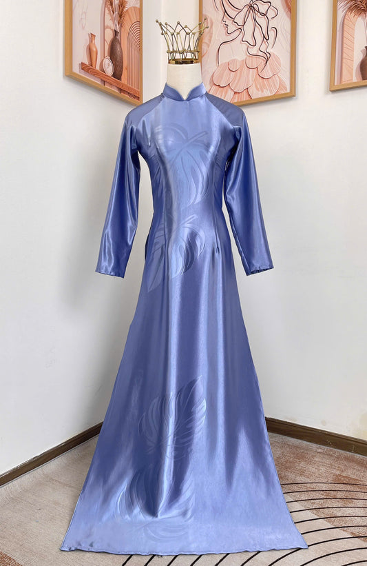 H785 Áo only no pants - Áo dài lụa mã não 4D