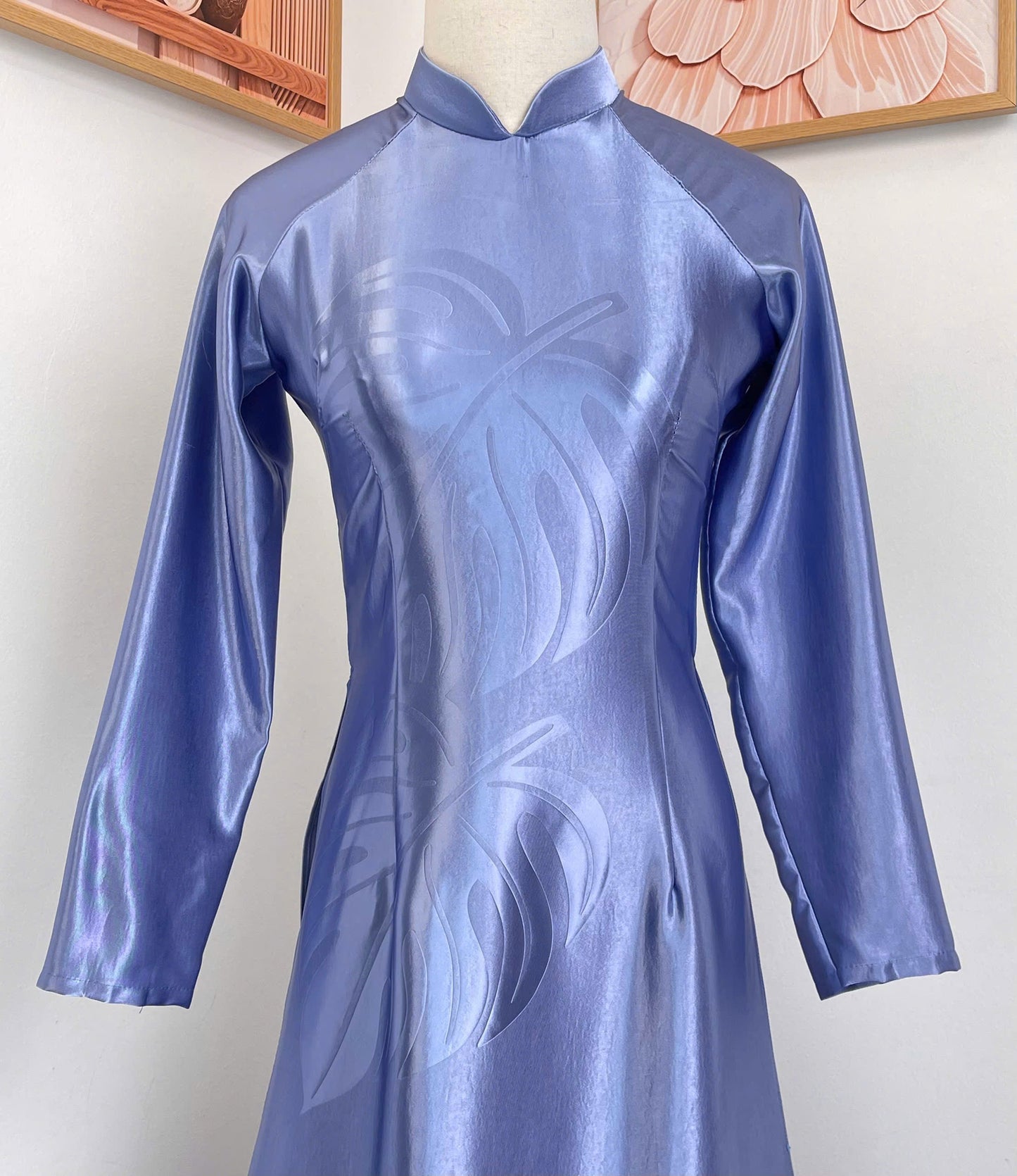 H785 4200 Áo only no pants - Áo dài lụa mã não 4D