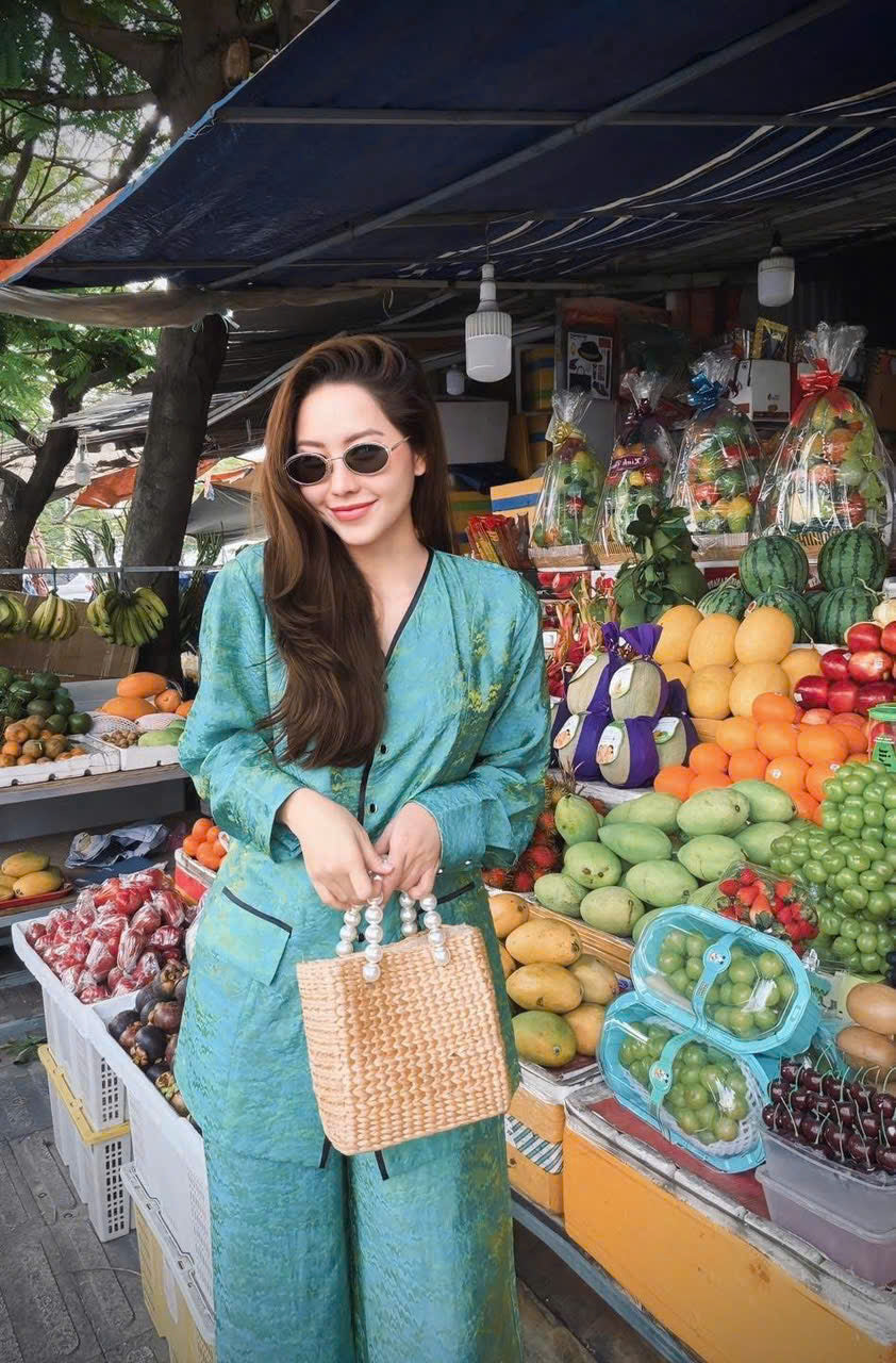 BB220 4261 - Set bà ba tằm ánh kim tencel màu xanh