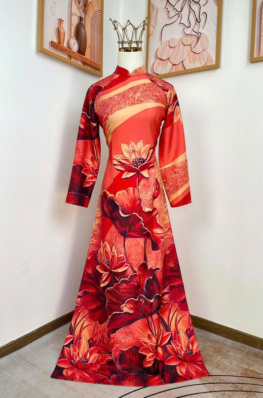 H662 Áo only no pants - Áo dài dáng truyền thống chiết li eo lụa ánh sao thiết kế
